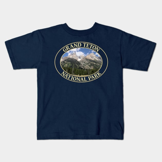 Mountains at Grand Teton National Park in Wyoming Kids T-Shirt by GentleSeas